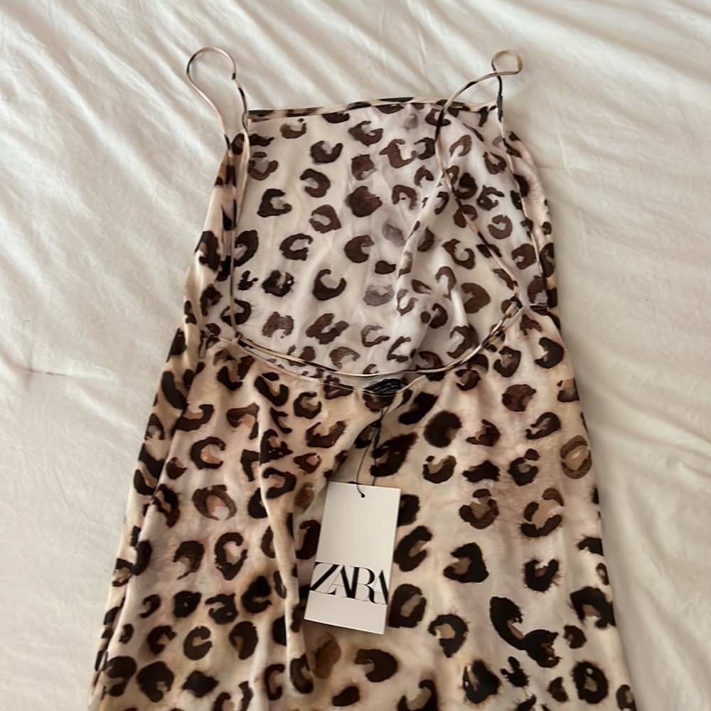 Satin Effect Midi Slip Dress - Picture 4 of 5